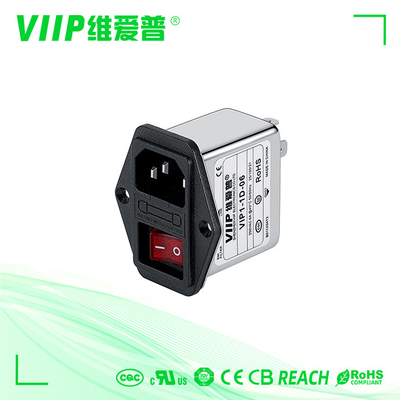 kupować VIIP 250 V Filtr szumów IEC Filtr EMI 6A dolnoprzepustowy do montażu powierzchniowego online manufacture