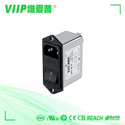 Filtr gniazdkowy IEC Filtr EMI EMC z utratą wstawienia ≤ 0,5 dB i zakresem temperatury -25C-85C